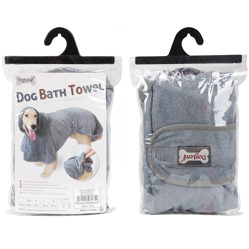 Highly Absorbent Cotton Dog Bathrobe Towel