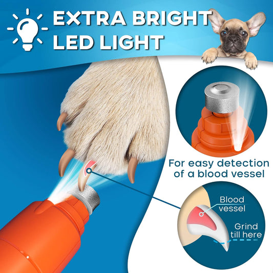 Dog Nail Grinder with LED Light
