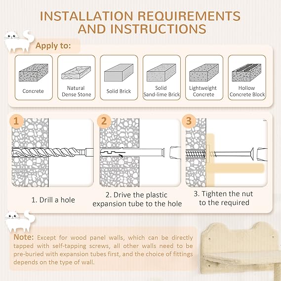 Cat Wall Shelves with Hammock, Scratching & Jumping Platforms