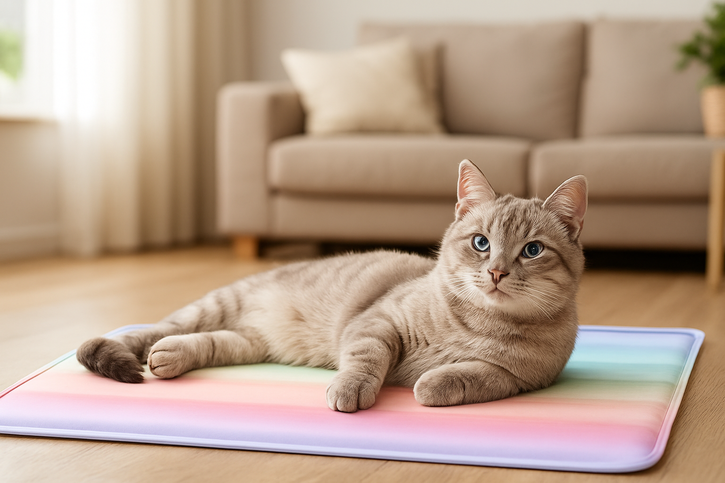 Summer Rainbow Cooling Mat with Ice Crystal Gel
