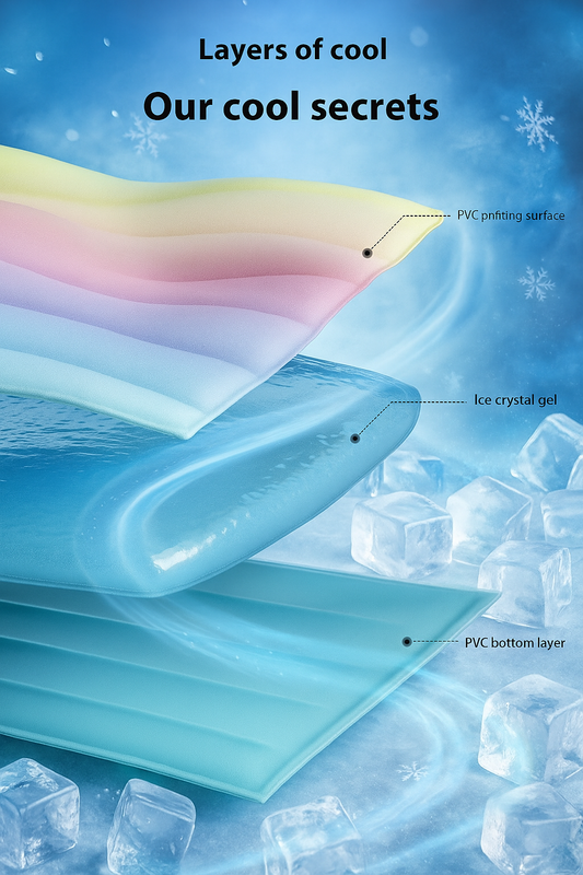 Summer Rainbow Cooling Mat with Ice Crystal Gel