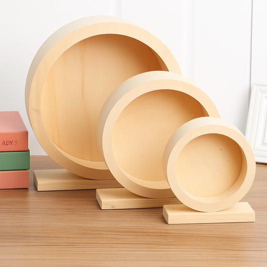 Silent Wooden Running Wheel for Gerbils and Hamsters