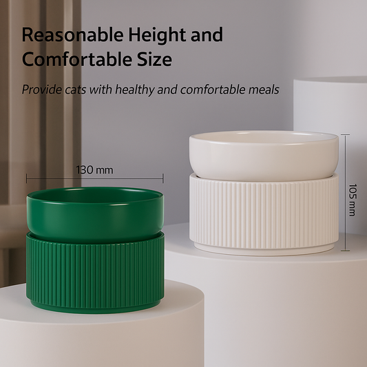 Elevated Raised Ceramic Cat Bowl