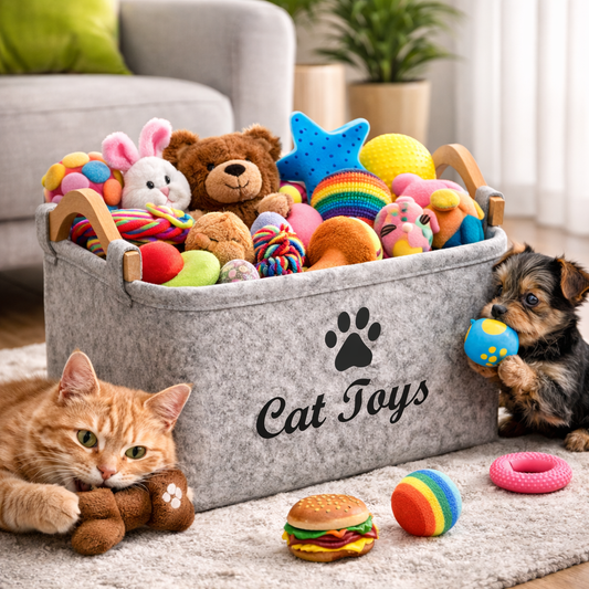 Premium Felt Pet Toy Storage Basket