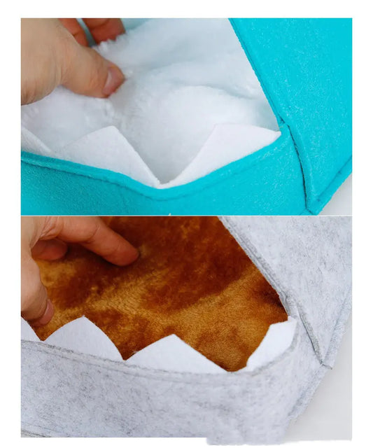 Customizable Felt Cat Bed - Shark Design for Pets