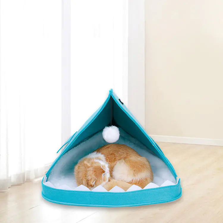 Customizable Felt Cat Bed - Shark Design for Pets