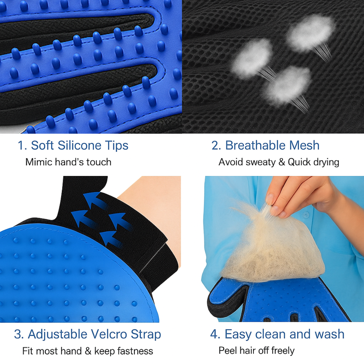 Easy Pet Grooming Gloves
