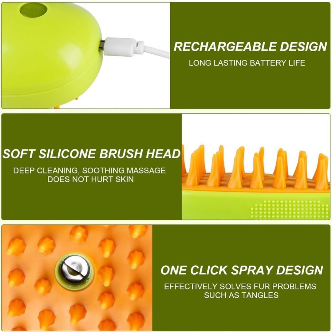 Electric Pet Steam Brush & Spray Comb