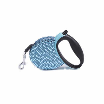 Diamond-Studded Auto-Retract Glam Pet Leash