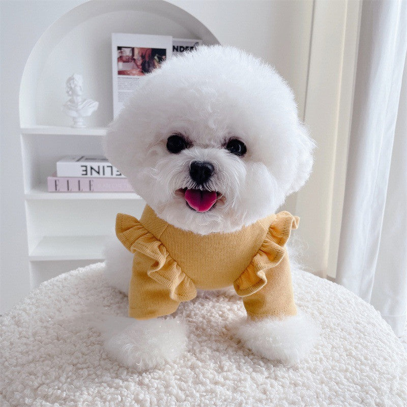 Knitwear Dog Clothes with Small Flying Sleeves