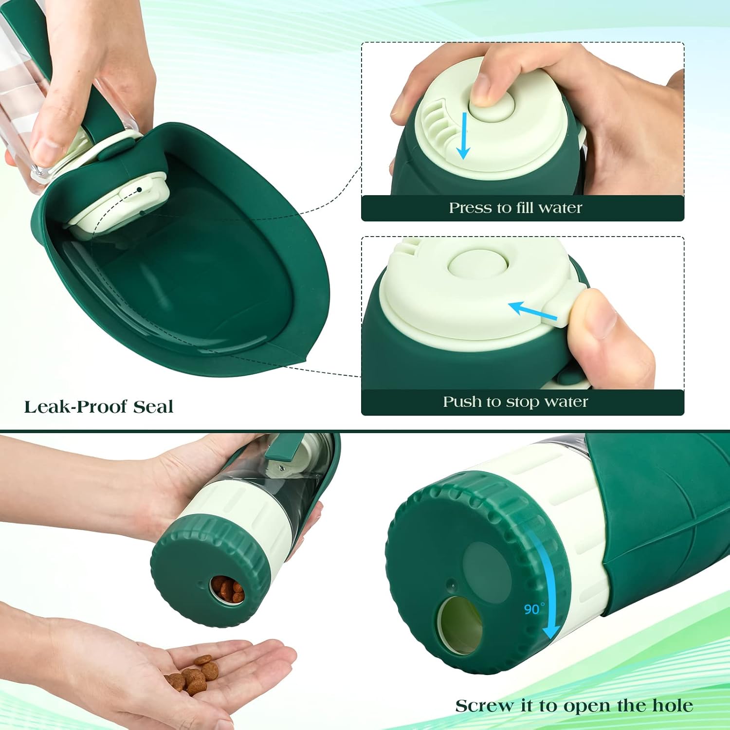 2-in-1 Portable Dog Water Bottle & Food Bowl