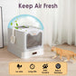Enclosed Stainless Steel Cat Litter Box with Lid