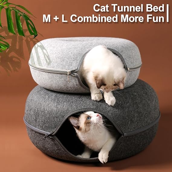 Wool Cat Cave House with Tunnel