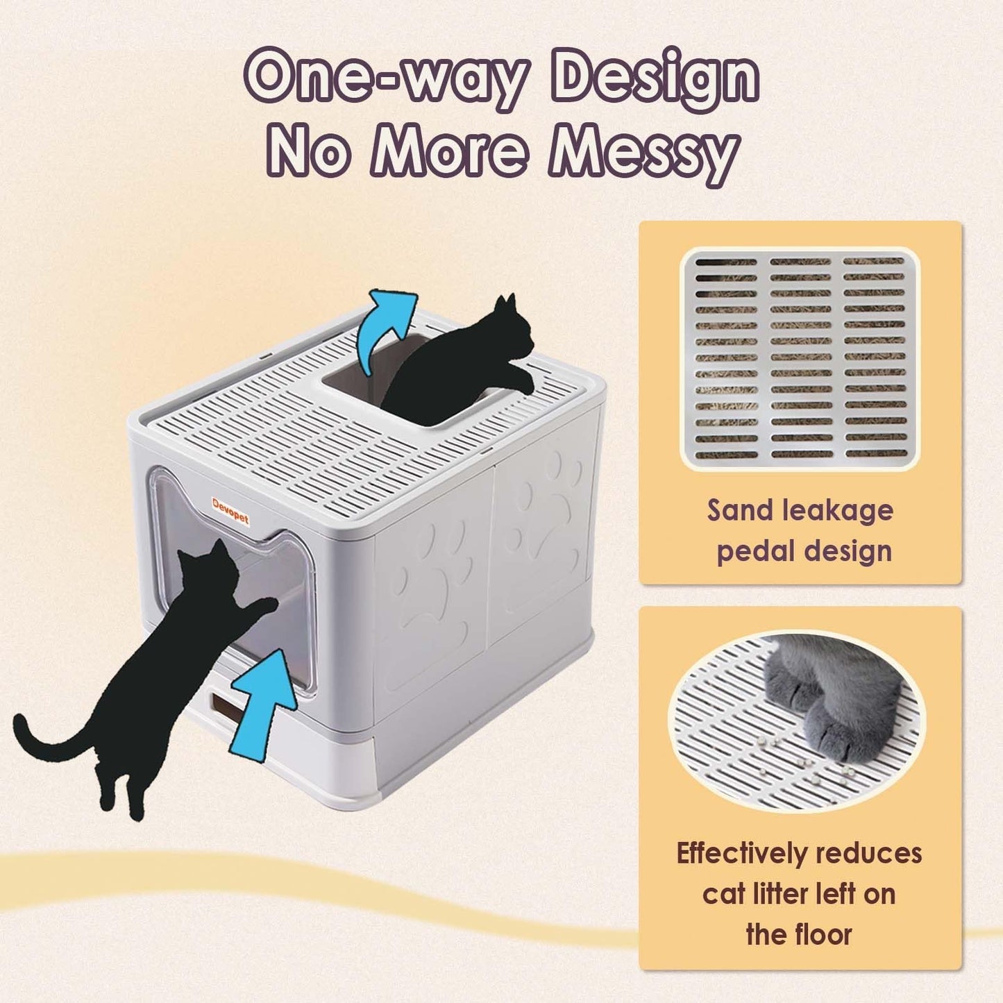 Enclosed Stainless Steel Cat Litter Box with Lid