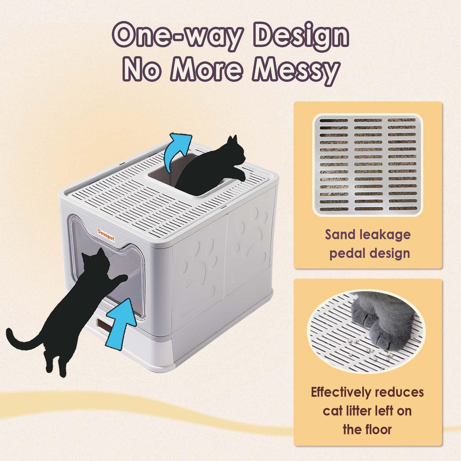 Enclosed Stainless Steel Cat Litter Box with Lid