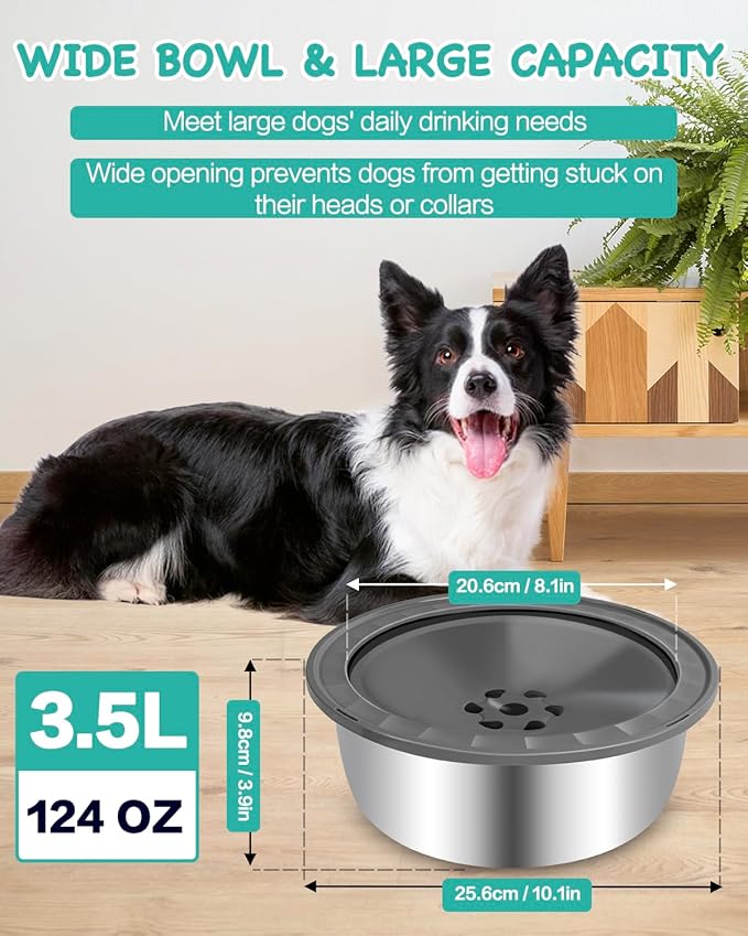 Spill-Proof Stainless Steel Water Bowl