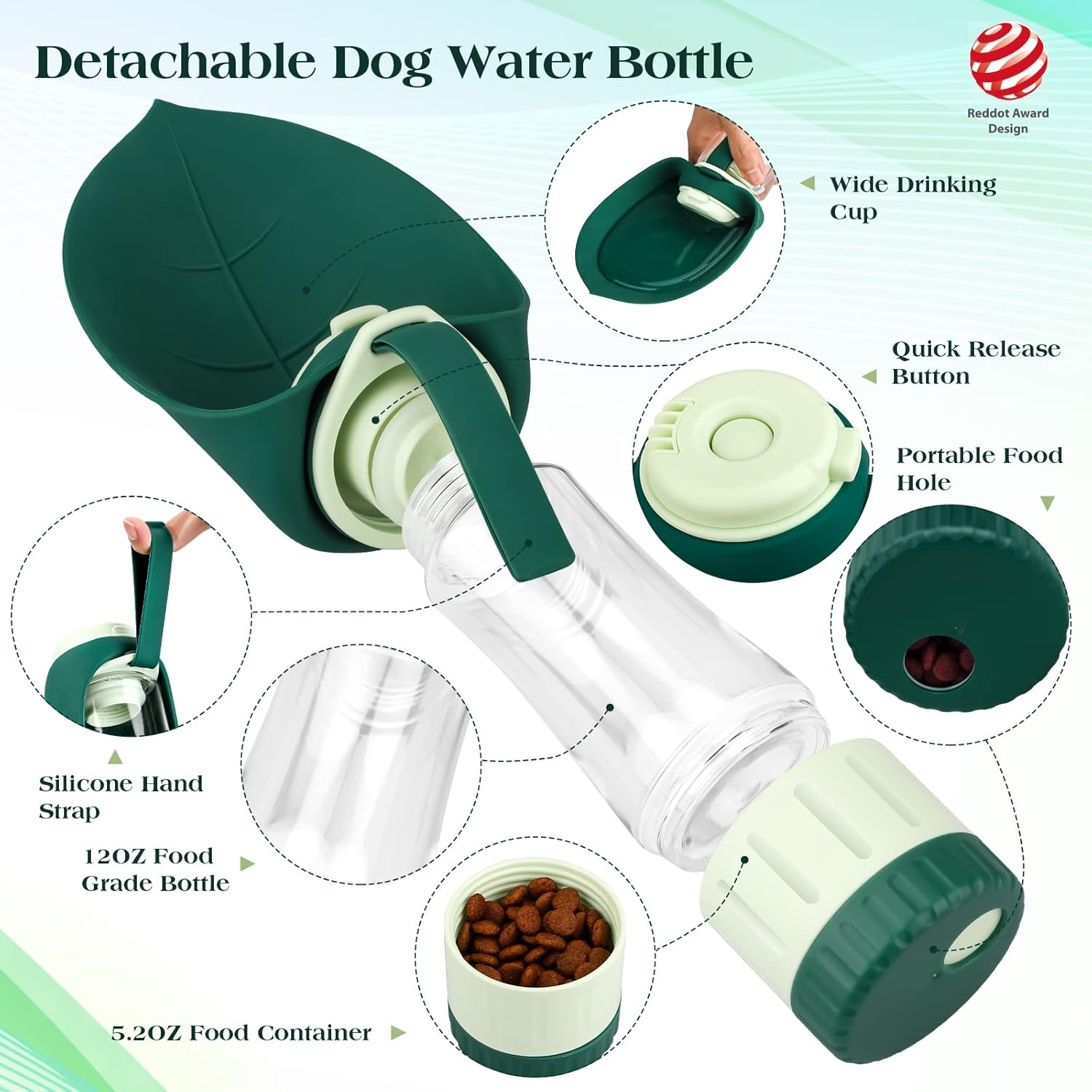 2-in-1 Portable Dog Water Bottle & Food Bowl