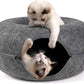 Wool Cat Cave House with Tunnel