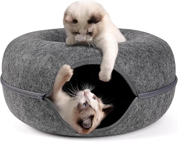 Wool Cat Cave House with Tunnel