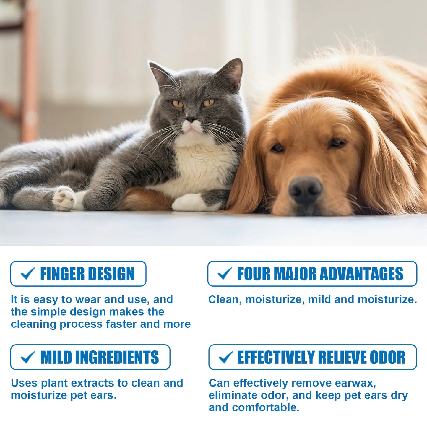 Yegbong™ Ear Cleaning Finger Wipes for Dogs & Cats