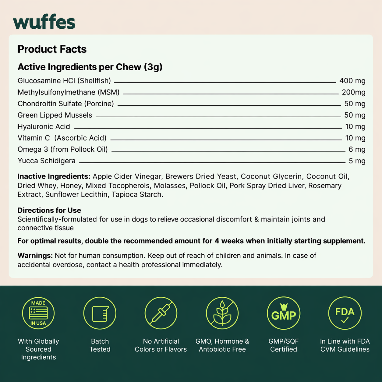 Wuffes Advanced Hip and Joint Support Chews