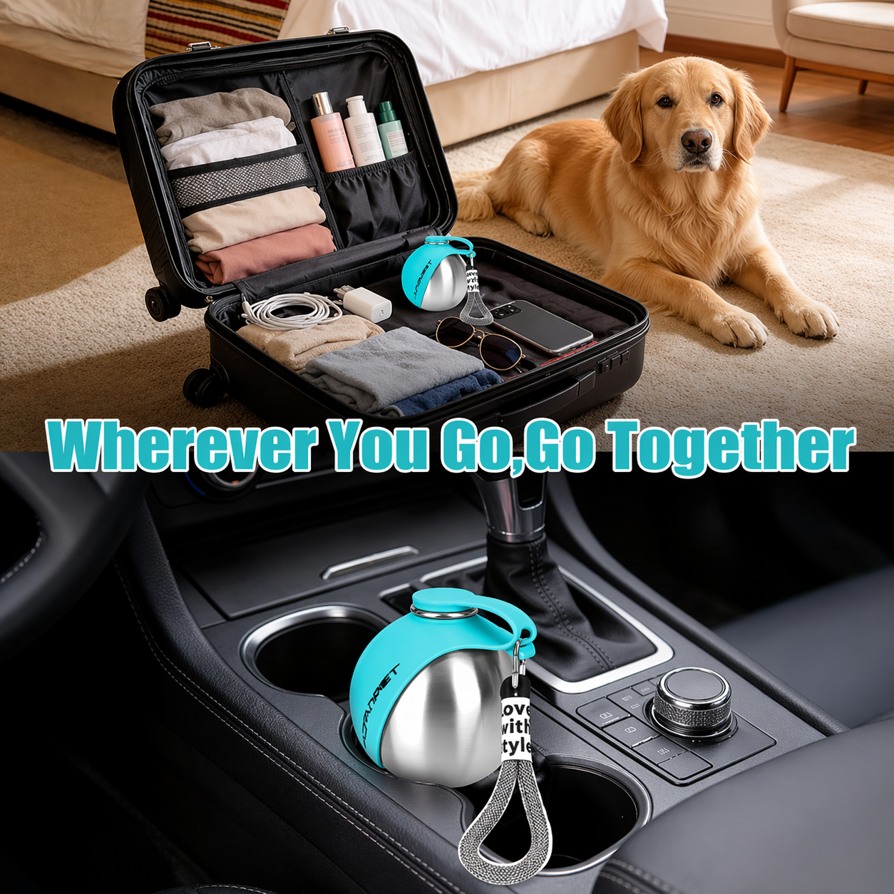 Stainless Steel Portable Pet Water Bottle
