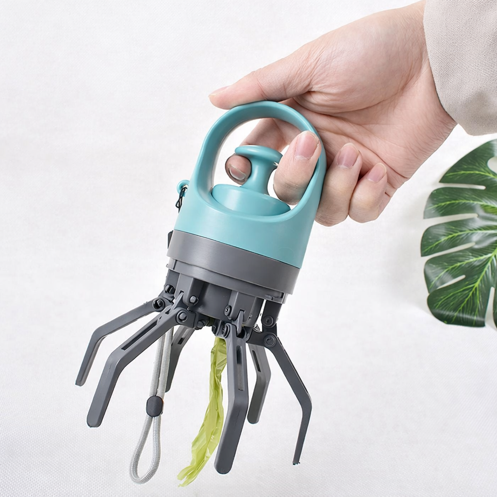 No-Touch Pooper Scooper with Built-In Waste Bag Dispenser