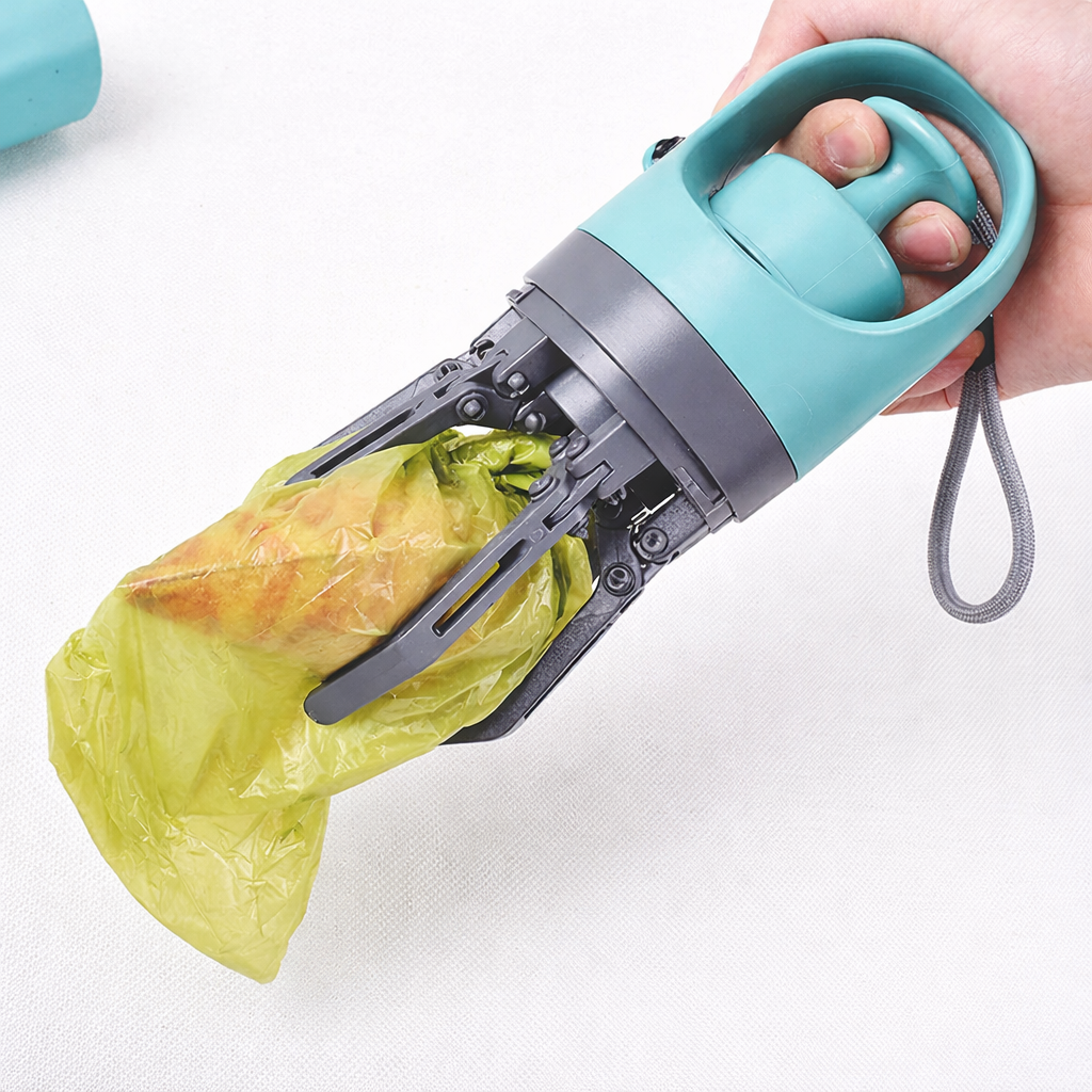 No-Touch Pooper Scooper with Built-In Waste Bag Dispenser