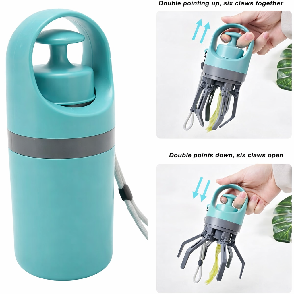 No-Touch Pooper Scooper with Built-In Waste Bag Dispenser