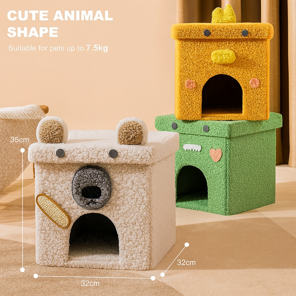 Modern Space-Saving Foldable Pet House