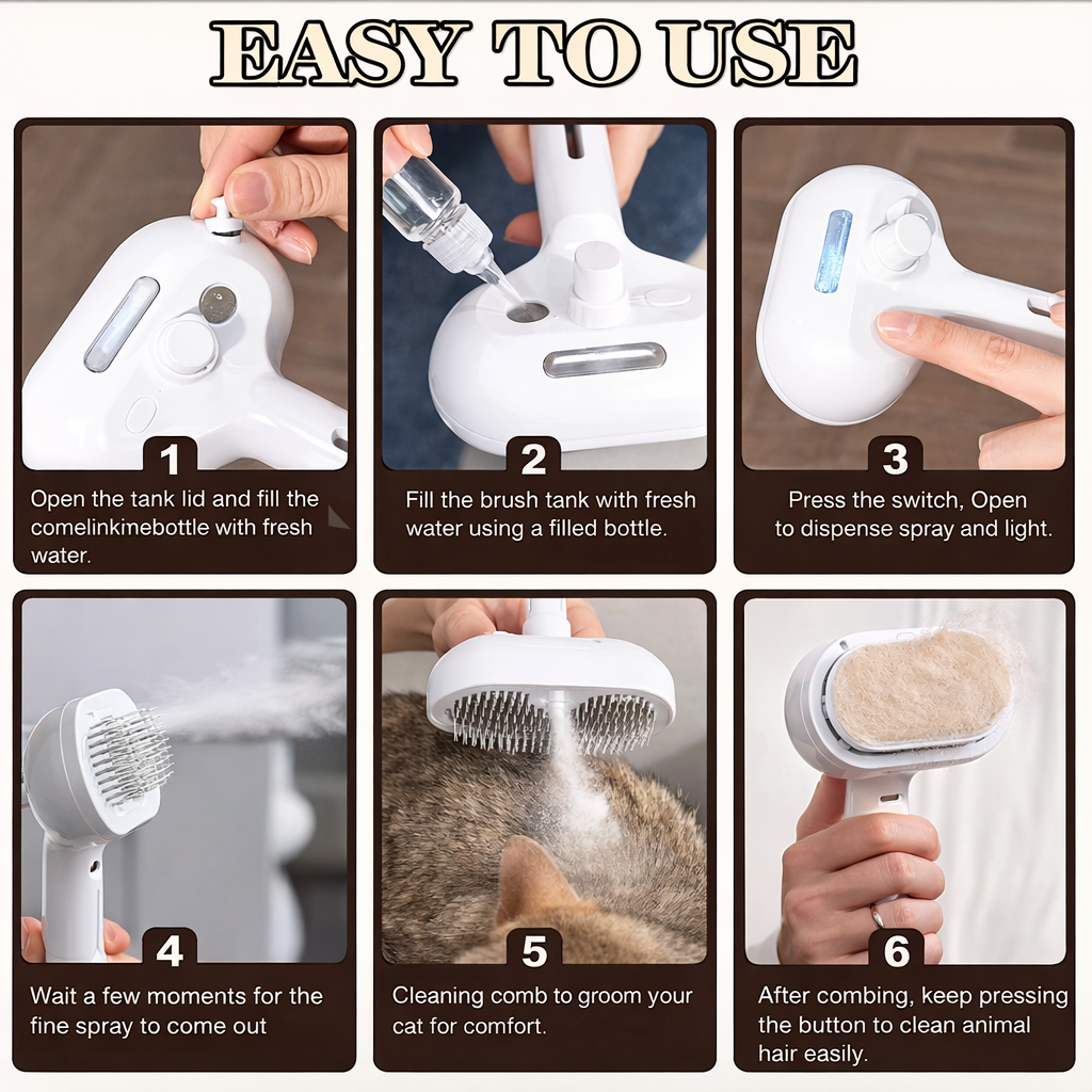 Pet Hair Spray Brush