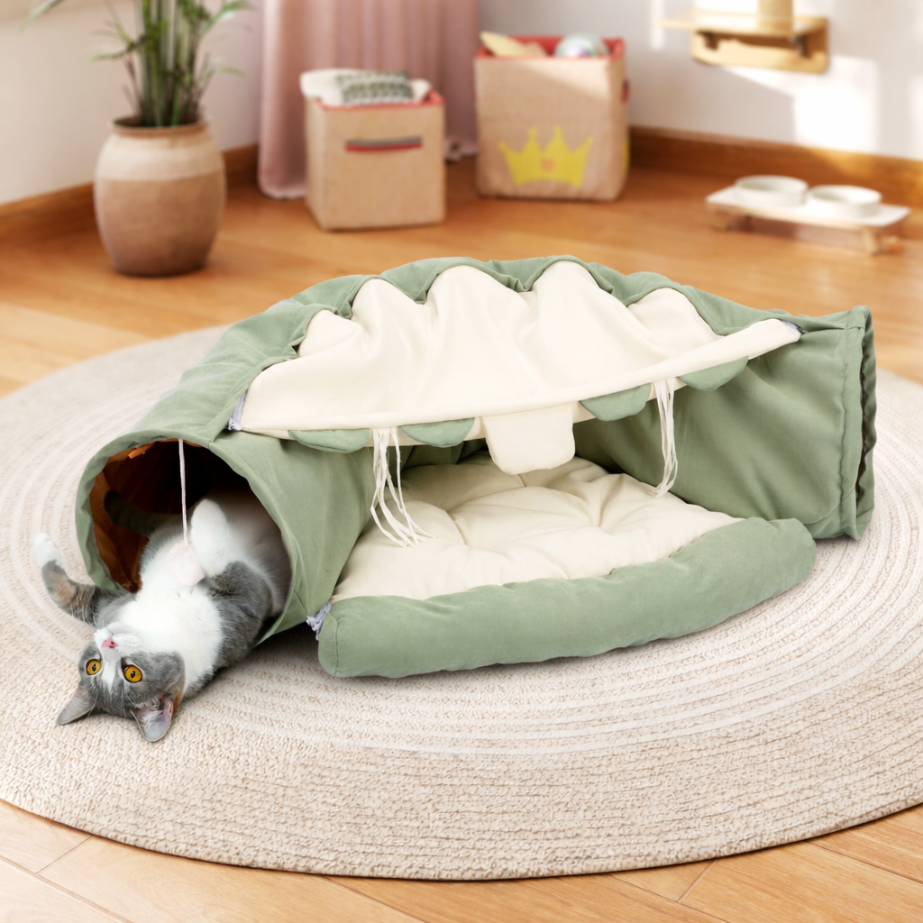 2-in-1 Cat Tunnel & Cozy Nest