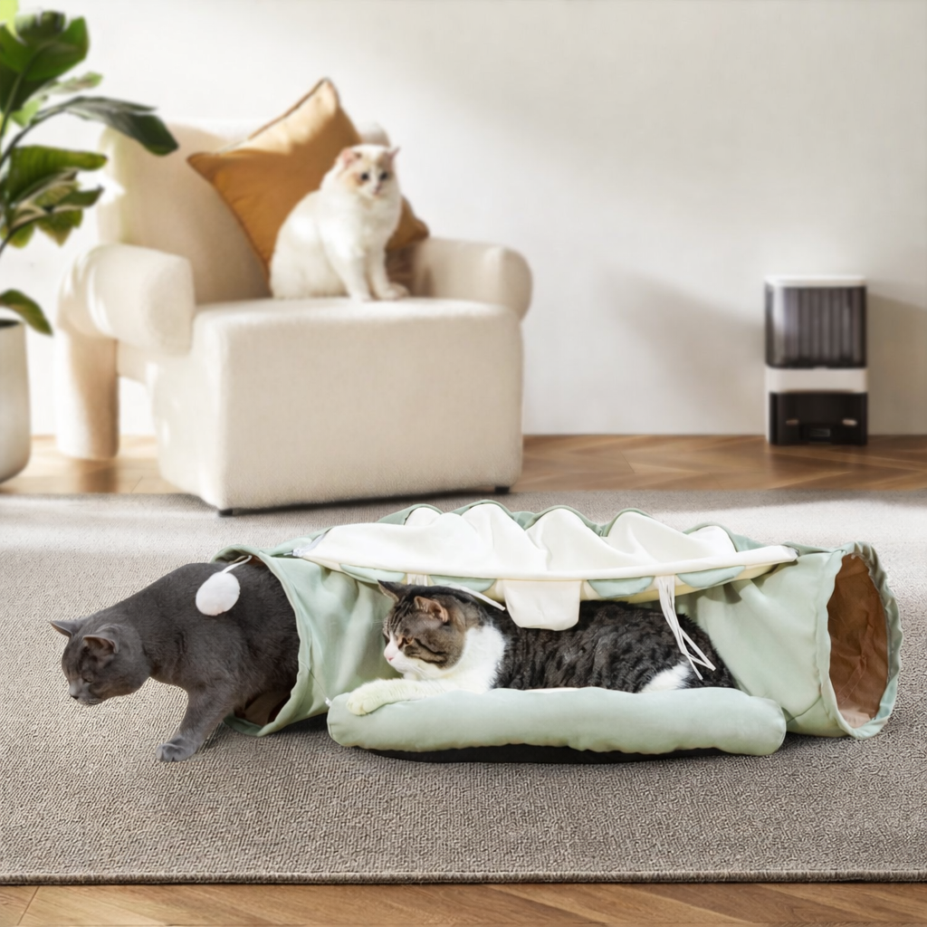 2-in-1 Cat Tunnel & Cozy Nest