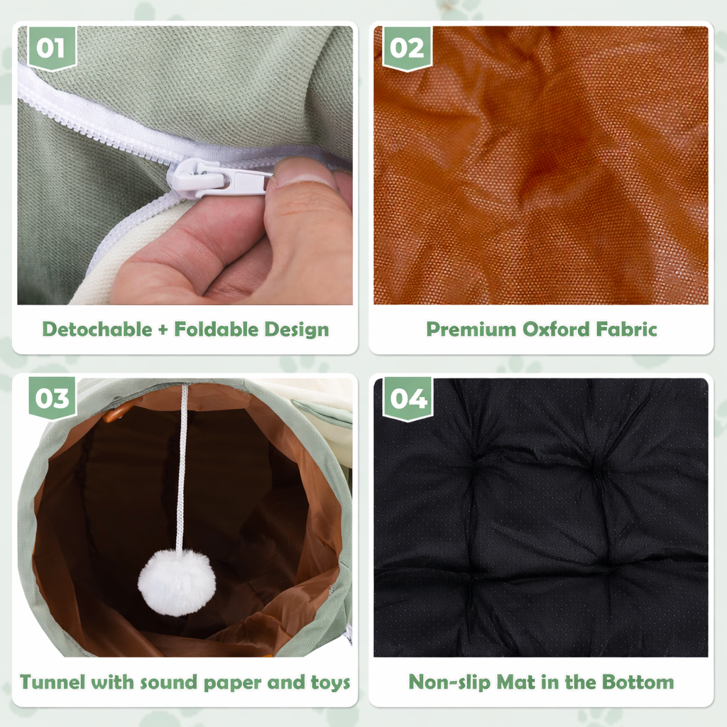 2-in-1 Cat Tunnel & Cozy Nest