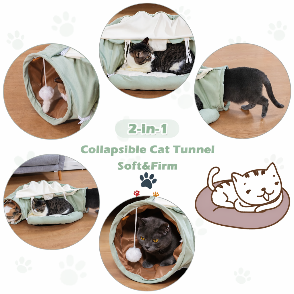 2-in-1 Cat Tunnel & Cozy Nest
