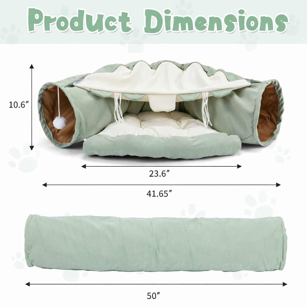 2-in-1 Cat Tunnel & Cozy Nest