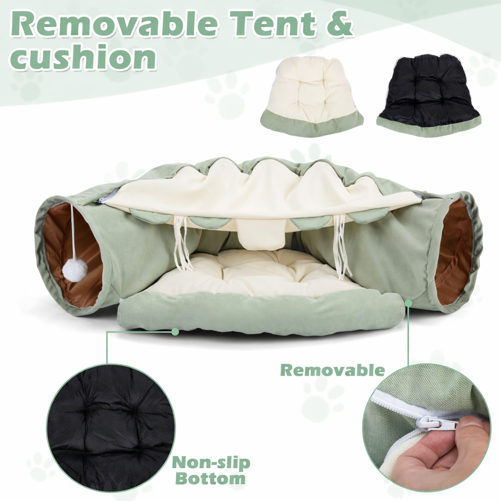 2-in-1 Cat Tunnel & Cozy Nest