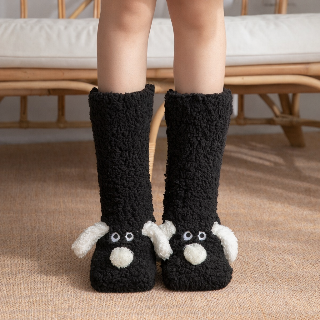 Warm Fabric Plush Dog Socks