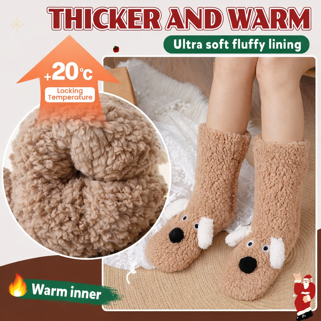 Warm Fabric Plush Dog Socks