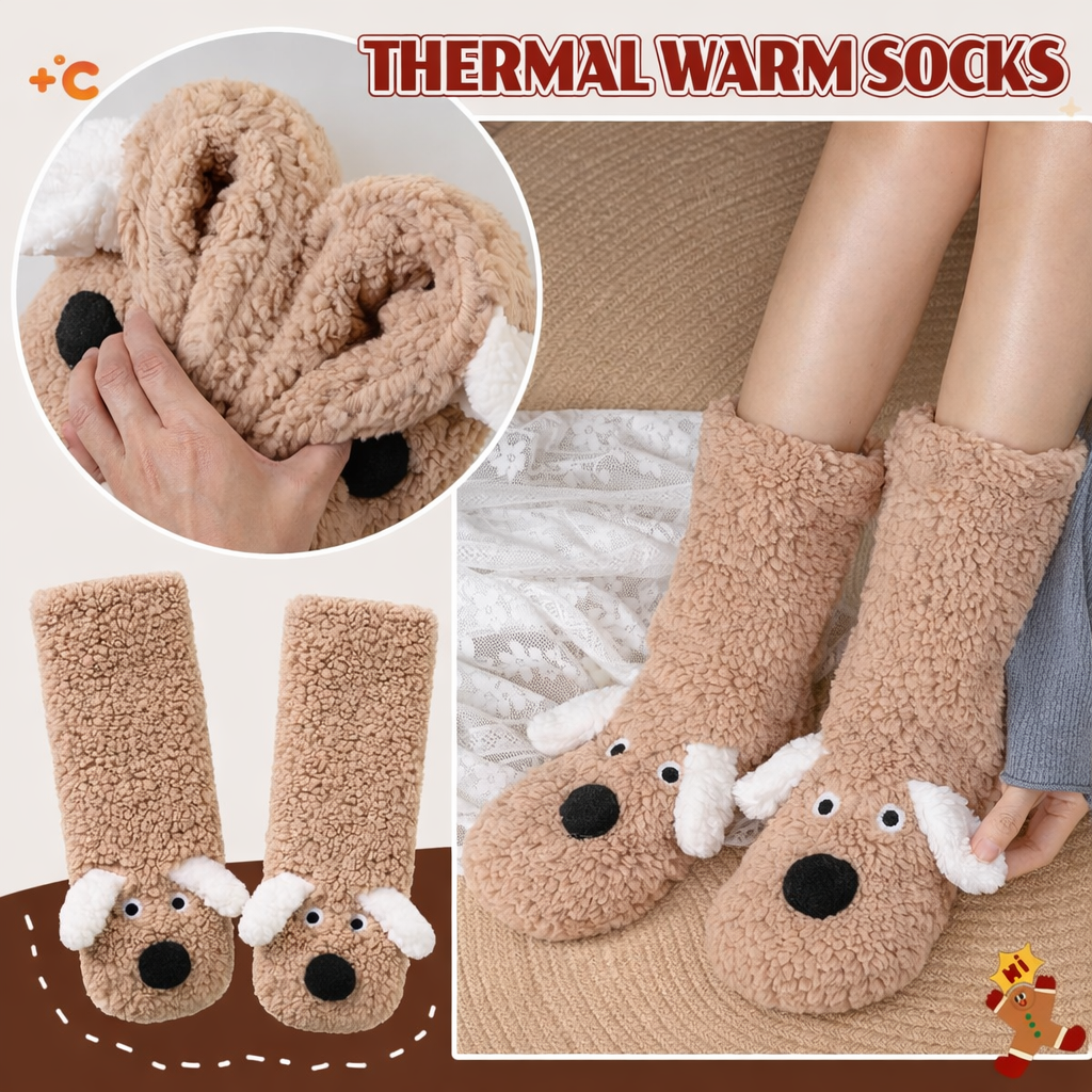 Warm Fabric Plush Dog Socks