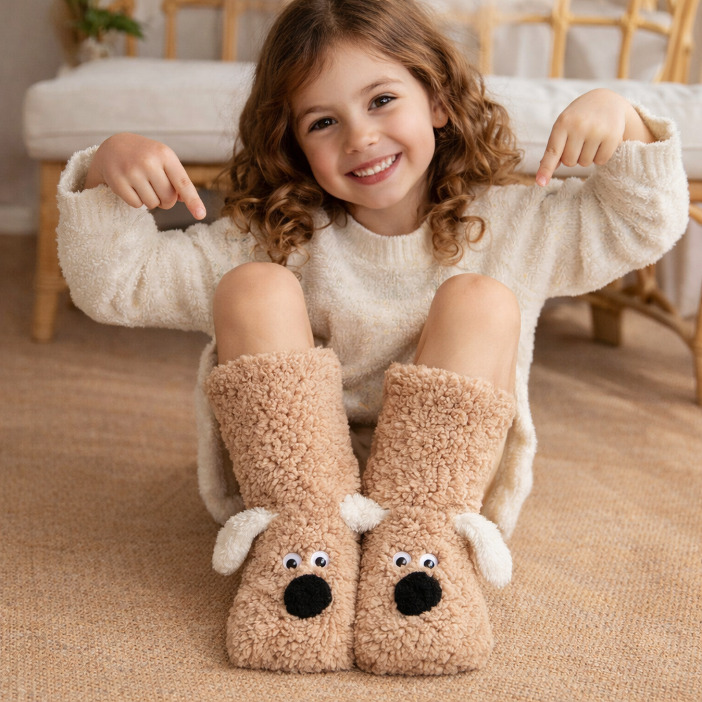 Warm Fabric Plush Dog Socks
