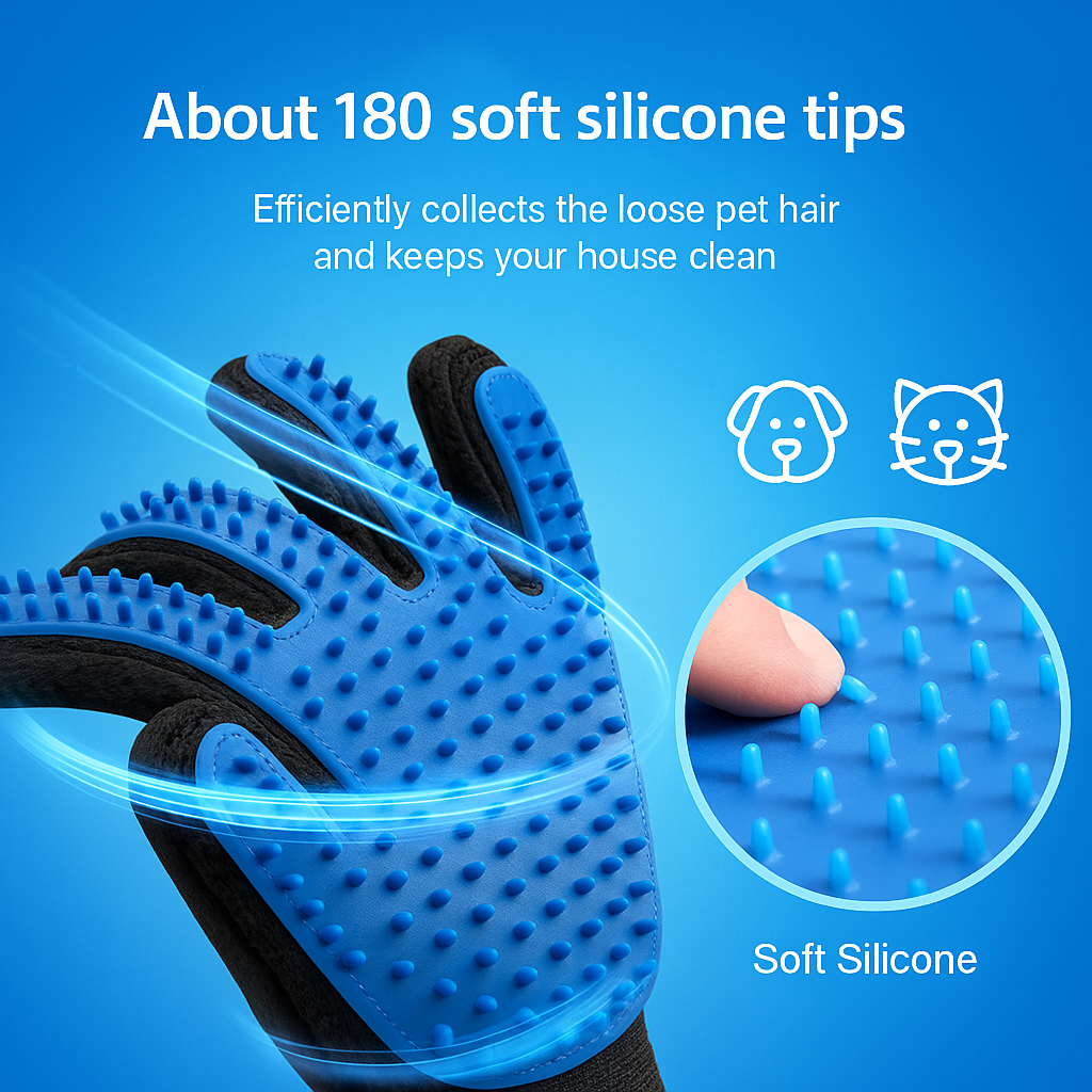 Easy Pet Grooming Gloves