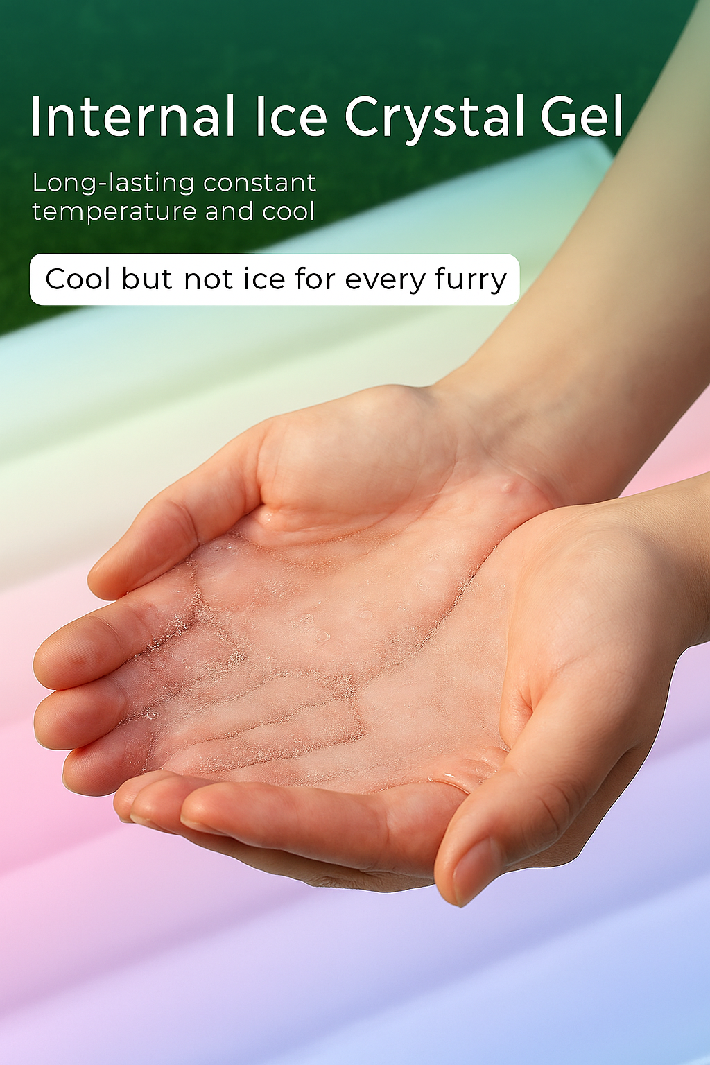 Summer Rainbow Cooling Mat with Ice Crystal Gel