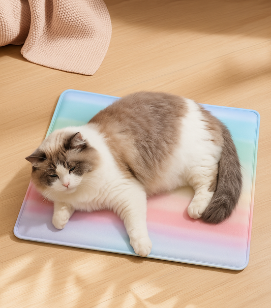 Summer Rainbow Cooling Mat with Ice Crystal Gel