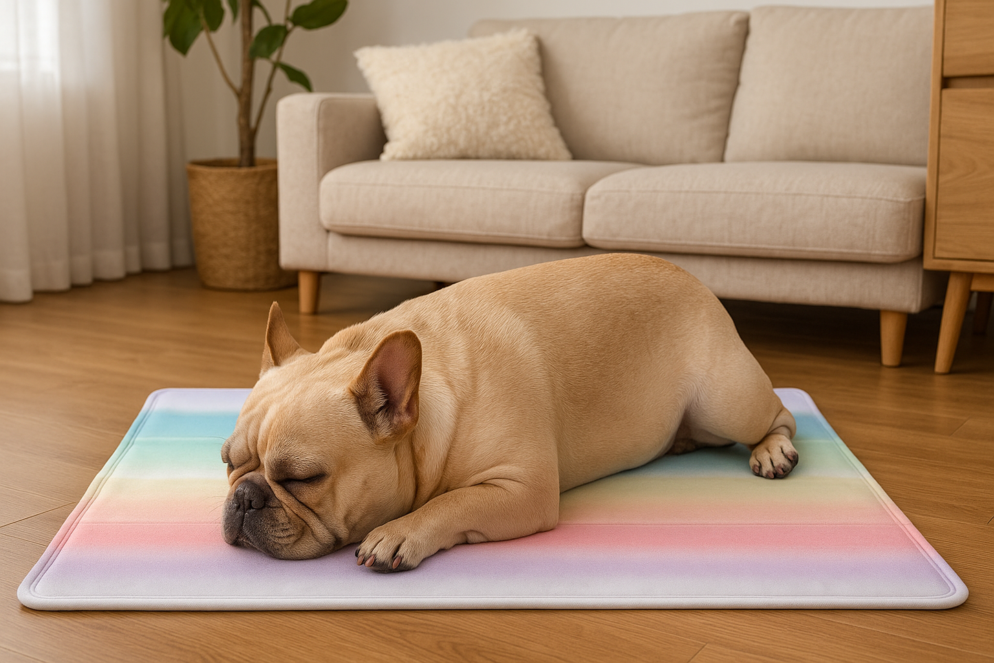 Summer Rainbow Cooling Mat with Ice Crystal Gel