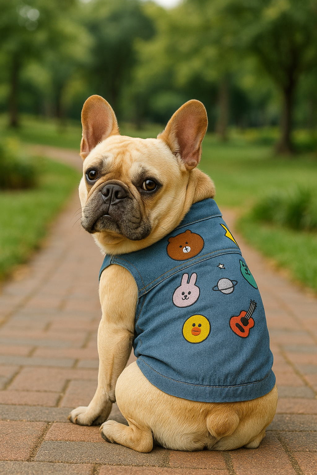 Denim Embroidered Casual Vest