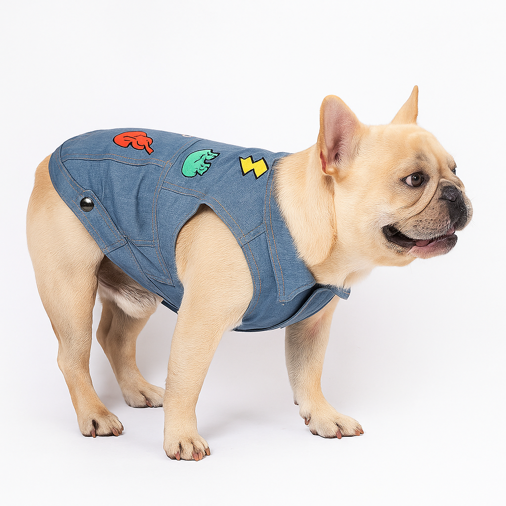 Denim Embroidered Casual Vest