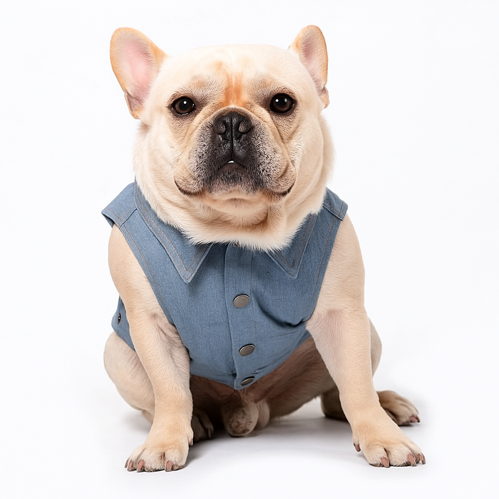 Denim Embroidered Casual Vest