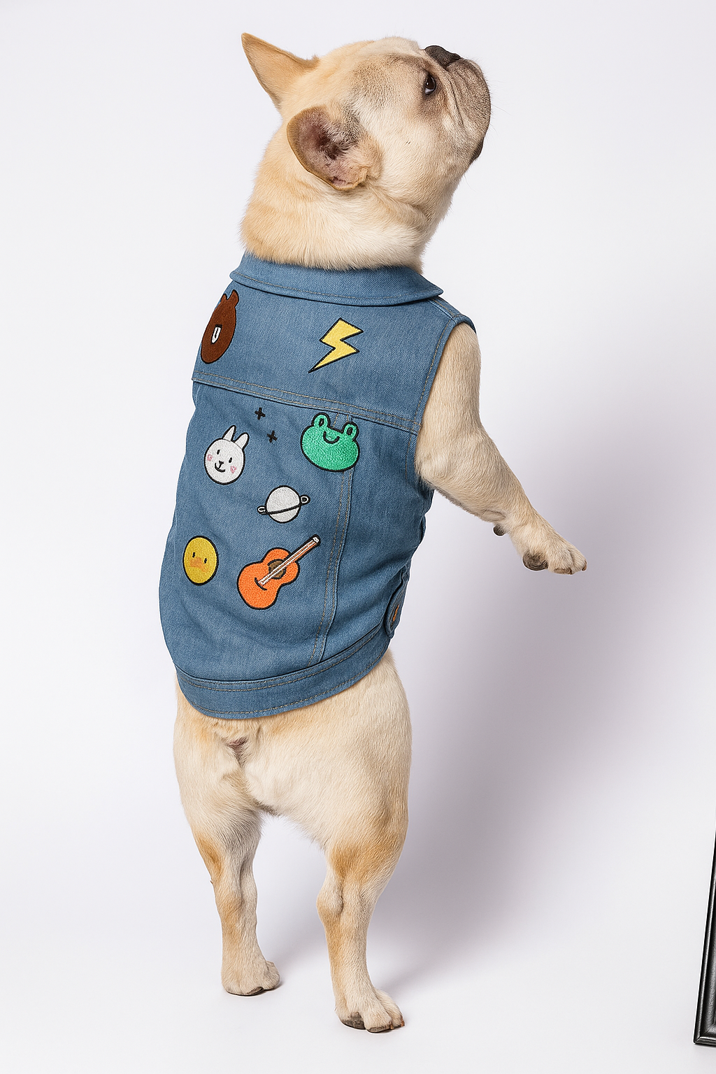 Denim Embroidered Casual Vest