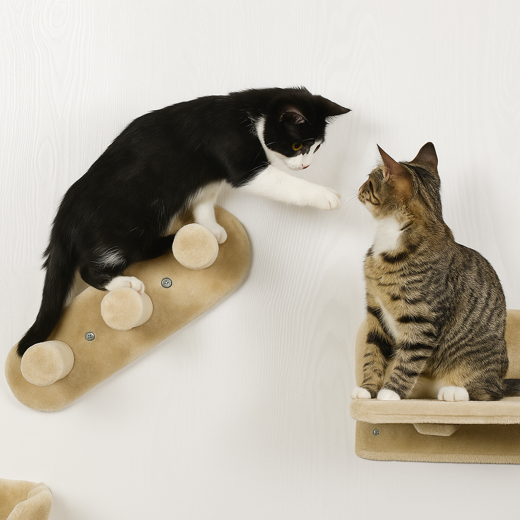 Cat Wall Shelves with Hammock, Scratching & Jumping Platforms